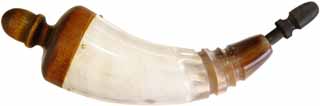 Powder Horn,
small, 4 to 5" long,
white, polished